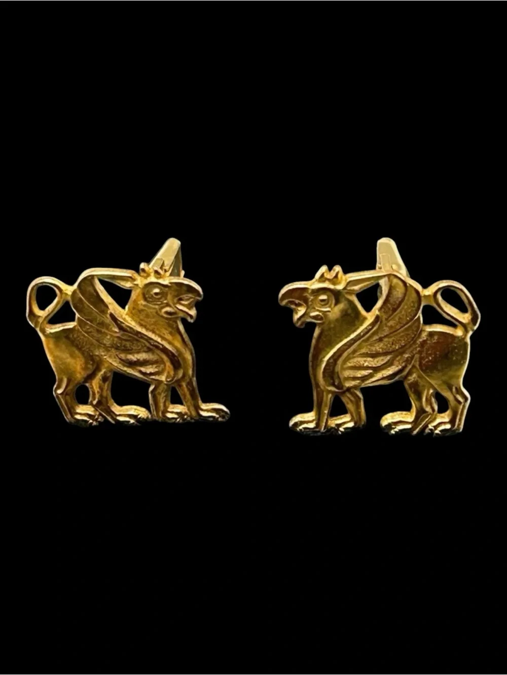 Vintage MMA Sterling Vermeil Griffin or Gryphon Cuff Links